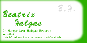 beatrix halgas business card